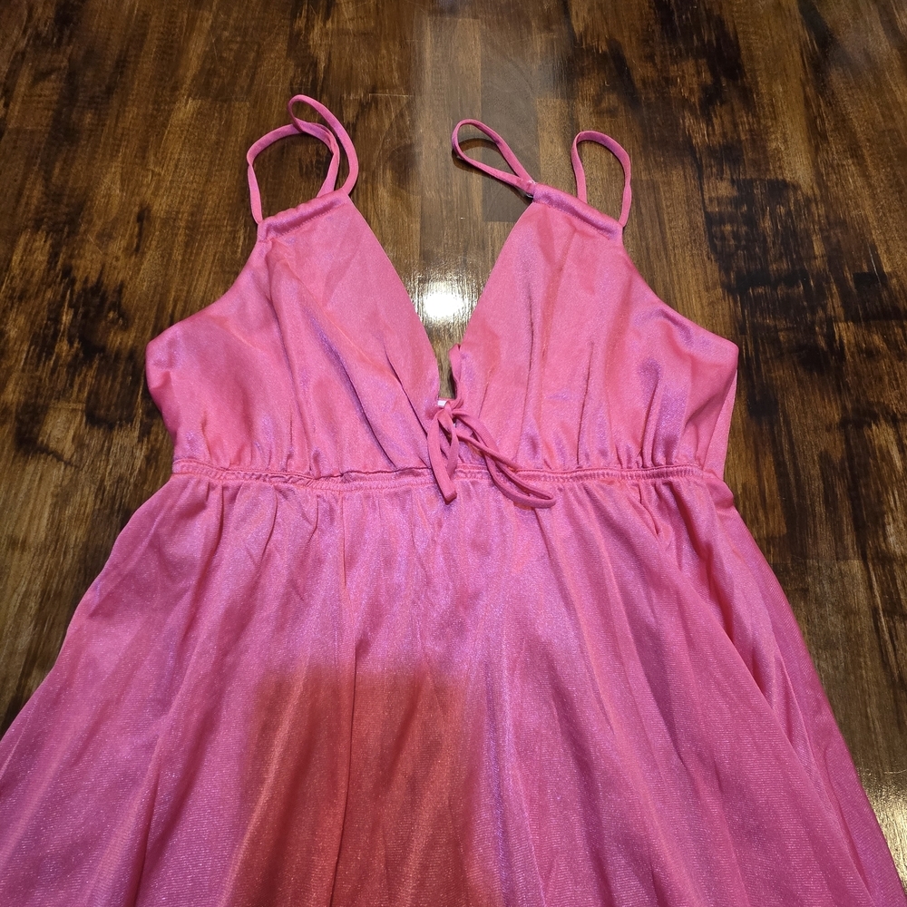 VTG ERICA LOREN Long Slip‎ Dress classic Pink Satin Maxi Y2k Lingerie S - Picture 3 of 8